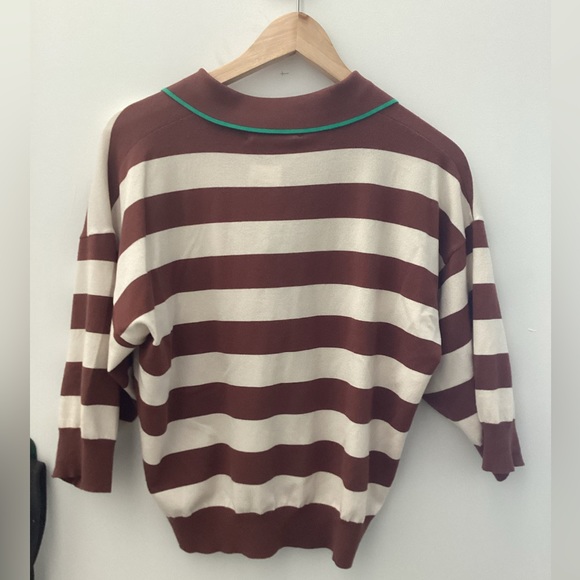 Striped 3/4 sleeve polo by Essential Antwerp - Picture 3 of 4